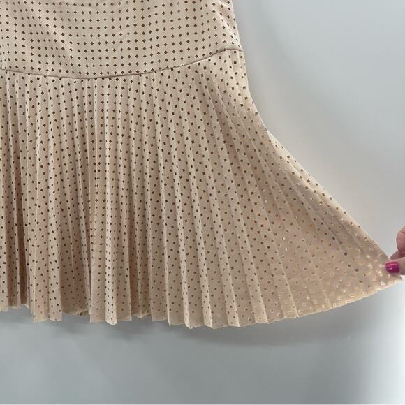 J. Crew Laser Cut Pleated Cream Perforated Cutout A-Line Preppy Mini Skirt Sz. 2 - Picture 3 of 11
